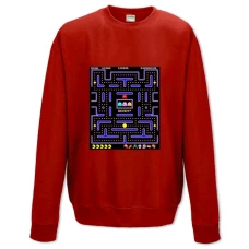 Sweatshort with Print Pac-Man Labyrinth - XS  red