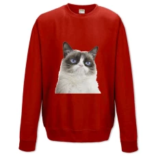 Sweatshort with Print Internet Memes Grumpy Cat - XS  red