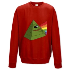 Sweatshort with Print Internet Memes Illuminate Pepe - XS  red