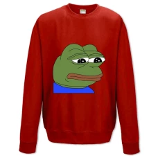 Sweatshort with Print Internet Memes Sad Pepe - XS  red