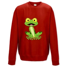 Sweatshort with Print Frog With Yellow Eyes - XS  red