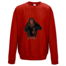 Sweatshort with Print Monkey Is Afraid - XS  red