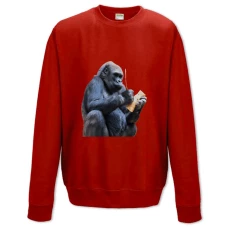 Sweatshort with Print Monkey With Small Log - XS  red