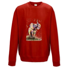 Sweatshort with Print Painted Elephant - XS  red