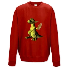 Sweatshort with Print Green Cute And Small Dinosaur - XS  red