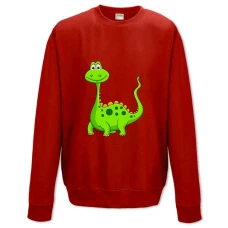Sweatshort with Print Green Funny Dinosaur - XS  red