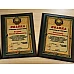 Diplomas on metal