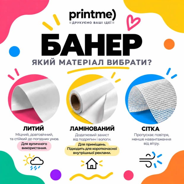 Широкоформатний друк литих банерів