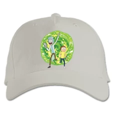 Baseball cap with Print Rick And Morty Green Portal - white