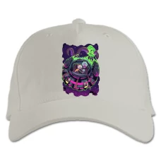 Baseball cap with Print Rick And Morty Space Shuttle - white