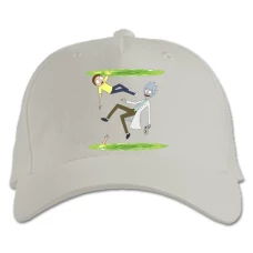 Baseball cap with Print Rick And Morty Double Portal - white