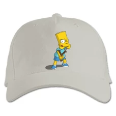 Baseball cap with Print The Simpsons Bart Simpson - white