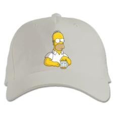 Baseball cap with Print The Simpsons Homer Simpson - white