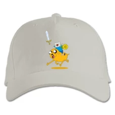 Baseball cap with Print Adventure Time Jake And Finn - white