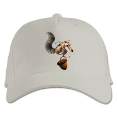 Baseball cap with Print Scrat Ice Age Squirrel And Acorns - white