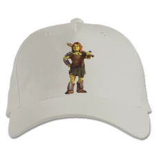 Baseball cap with Print Shrek Fiona With Sword - white