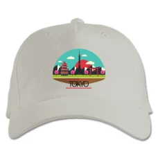 Baseball cap with Print Tokyo - white