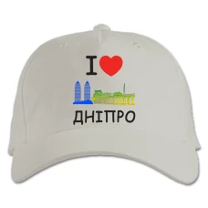 Бейсболка с принтом Днепр - белая
