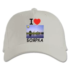 Кепка з принтом Боярка - біла
