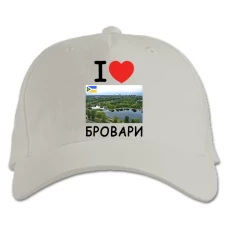 Кепка з принтом Бровари - біла