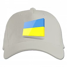 Кепка з принтом 3Д Прапор України - біла