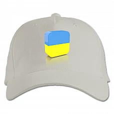 Кепка з принтом 3Д Прапор України 2 - біла