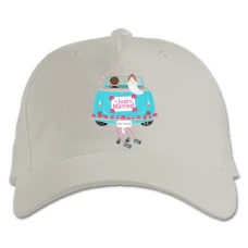 Baseball cap with Print Wedding Car With A Newly-Married Couple - white