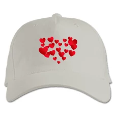 Baseball cap with Print Valentine's Day A Lot Of Hearts In The Form Of Heart - white