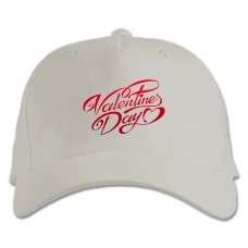 Baseball cap with Print Valentine's Day Inscription With Hearts - white