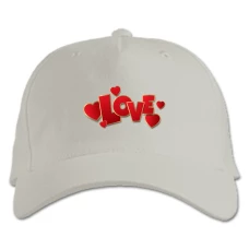 Baseball cap with Print Valentine's Day Love With Hearts - white