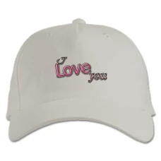 Baseball cap with Print Valentine's Day I Love You 3D - white