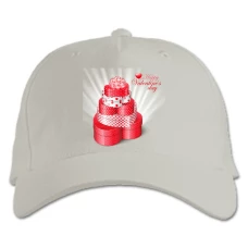 Baseball cap with Print Valentine's Day Gifts Hearts - white