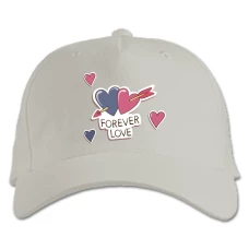 Baseball cap with Print Valentine's Day Forever Love - white