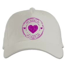 Baseball cap with Print Valentine's Day Heart Stamp - white