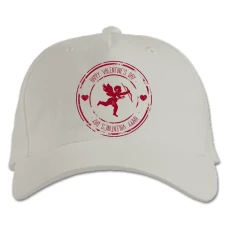 Baseball cap with Print Valentine's Day Cupid Print - white