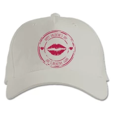 Baseball cap with Print Valentine's Day Kiss Lip Print - white