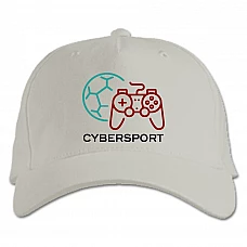 Baseball cap with Print Gamepad And Soccer Ball - white