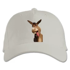 Baseball cap with Print Shrek Funny Donkey - white