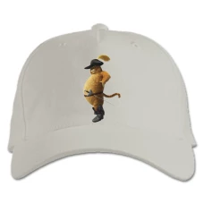 Baseball cap with Print Shrek Puss In Boots - white