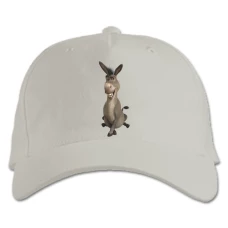 Baseball cap with Print Shrek Happy Donkey - white