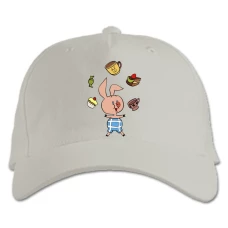 Baseball cap with Print Funny Winnie The Pooh Piglet - white