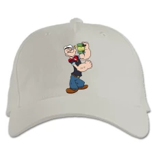 Baseball cap with Print Popeye The Sailor Power - white