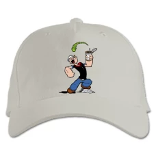 Baseball cap with Print Popeye The Sailor Powerfull Popeye - white