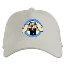 Baseball cap with Print Popeye The Sailor Logo - white