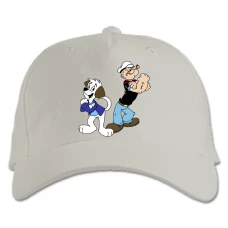 Baseball cap with Print Popeye The Sailor With Dog - white