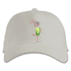 Baseball cap with Print Well Wait Hare - white