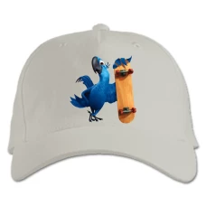 Baseball cap with Print Rio Skatebord Bird - white