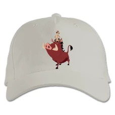 Baseball cap with Print Timon And Pumbaa Main Heroes - white