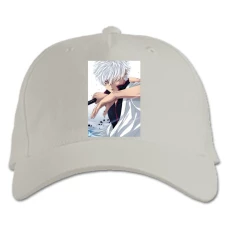 Baseball cap with Print Gintama Gintoki Sakata Hero - white
