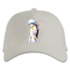 Baseball cap with Print Gintama Gintoki Sakata Sakura Vesion - white